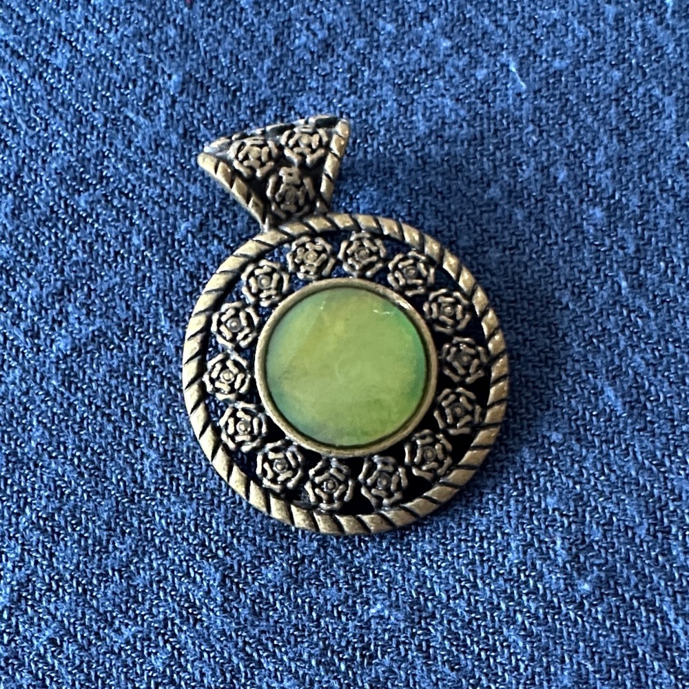 Lia Sophia Green and Gold Floral Pendant
